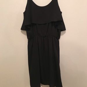 Black dress with gold straps